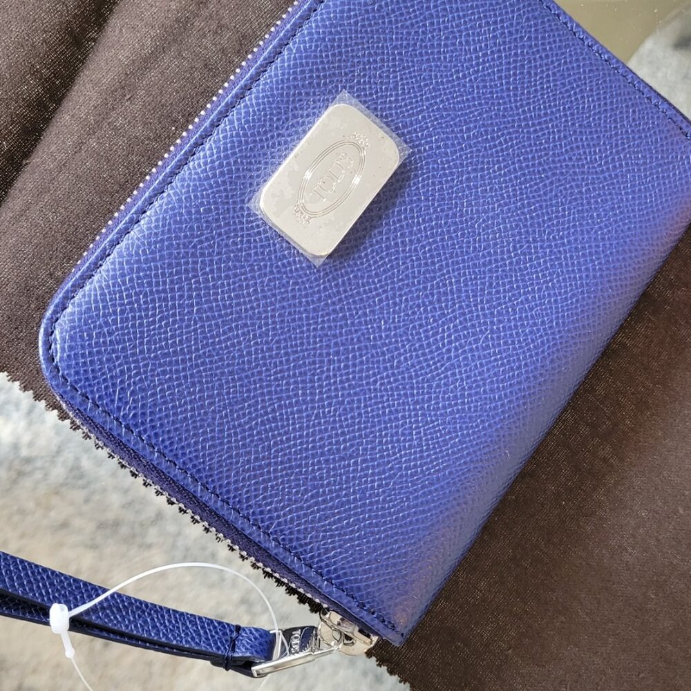 Tods blue leather wallet